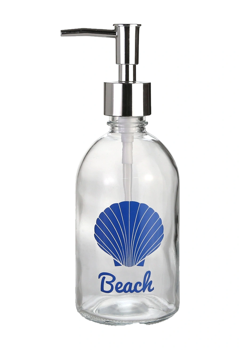 2 Adet Cam Sıvı Sabunluk,plaj Yazılı 7x7x20cm 360ml Banyo Seti Çok Renkli