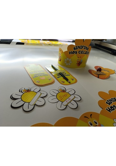 Okuluna / Sınıfına Hoş Geldin Öğrenci Tacı Ve Hediye Kartı Seti 5 Parça 12'li 01 7