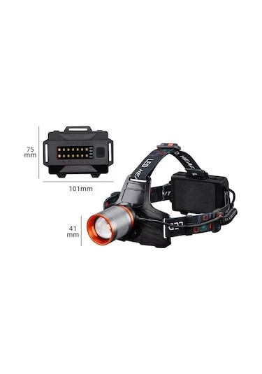 Bedotech Bd-8 13w Tg + Smd Led Alüminyum Alaşımlı Zoomlu Type-c Şarjlı Kafa Feneri Çok Renkli