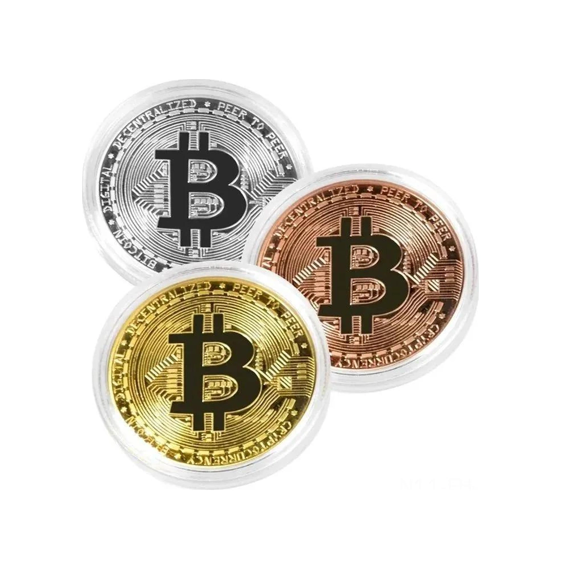 Folinda Altın Kaplama Bitcoin Hatıra Madeni Parça, 40 Mm Çaplı, Plastik Kutu İçeren Koleksiyonluk 1 Adet