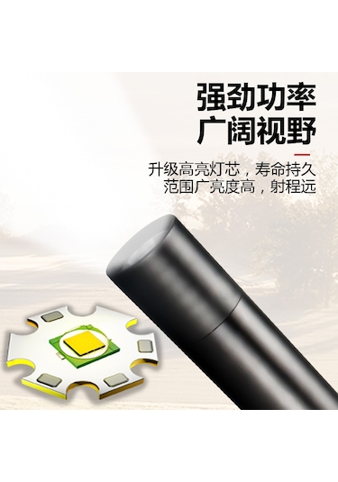 Lemestar Usb Şarjlı Alüminyum Fenerli Topçu Çubuğu - Led Işık, Dış Mekan Kullanıma Uygun, Korumalı Tasarım Çok Renkli