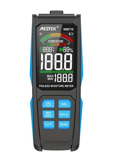 Motion003 Wm710 Çift Ekranlı Dijital Ahşap Nem Ölçer Ortam Sıcaklık Nem Ağaç Nem Tespit Pilsiz Higrometre Büyük Ekran 1888 Ölçüm Modu Siyah Abs Kasa