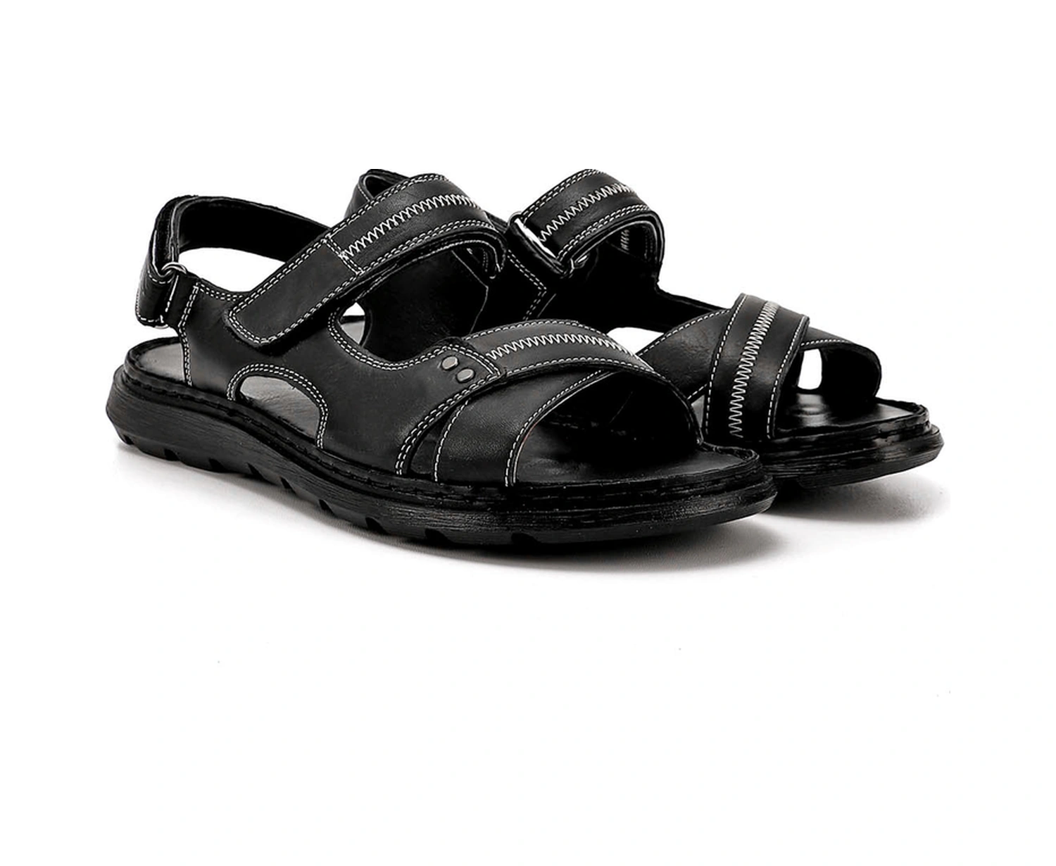 Gönderi R Erkek Siyah Hakiki Deri Comfort Sandalet Dyza73142421 Siyah