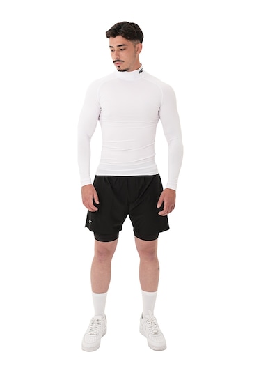 Musclecloth Performance 2 In 1 Erkek Taytlı Şort Siyah Siyah