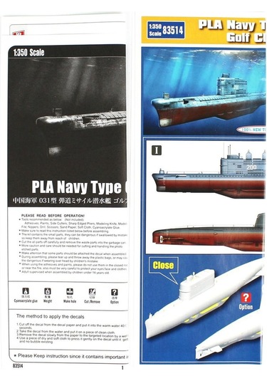 Hobbyboss 83514 1/350 Ölçek Pla Navy Type 031 Golf Class, Denizaltı Plastik Model Kiti