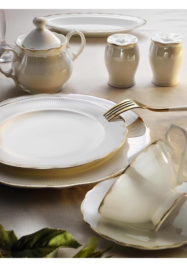 Aryıldız Milanis Bone China 36 Parça Kahvaltı Seti Beyaz