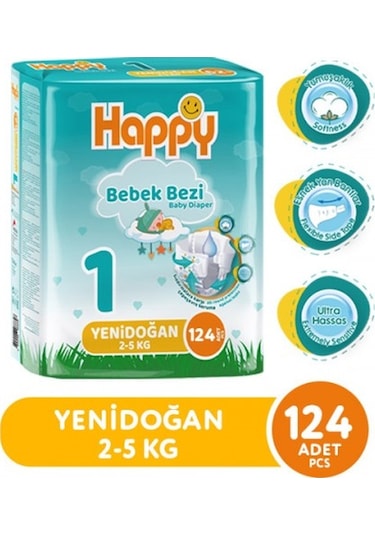 Happy Bebek Bezi Yenidoğan 1 No 62 Li X 2 Adet PKT.HAPPY.083 1 Numara 2'li
