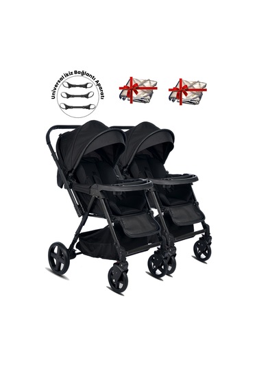Baby Home 810 Ayrılıp Birleşebilen Çift Yönlü İkiz Bebek Arabası