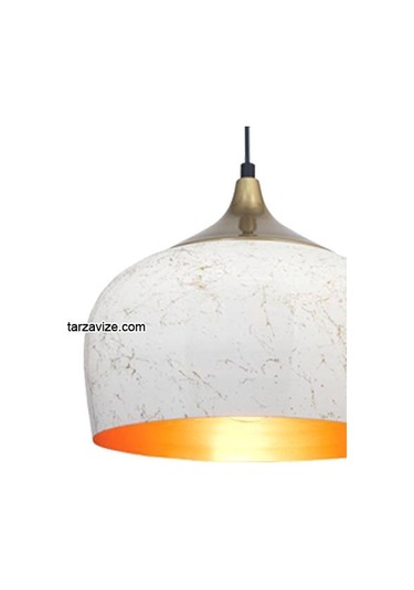 Tarzavize Trt50 Dekoratif Beyaz Tekli Retro Modern Sarkıt Avize Beyaz