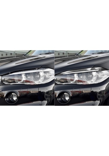 Sones 2 Adet/takım Karbon Fiber Araba Farı Kaş Dekoratif Etiket Bmw X5/f15 2014-2018, Damla Tutkal Versiyonu