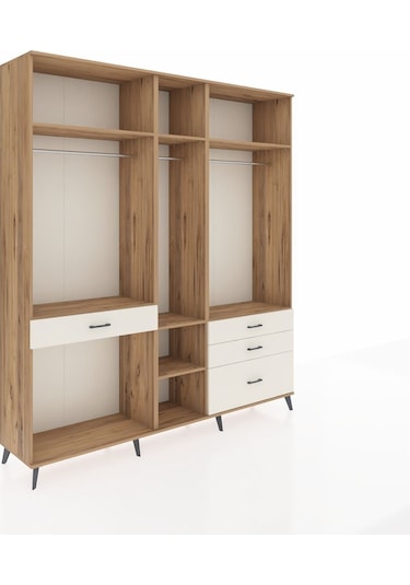 Hyperion Dolap 7 Raflı 4 Çekmeceli 3 Askılı 220x44x243 Çam-çam/aytaşı Atlas Çam/aytası