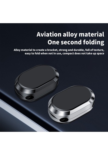 Yifomall Foldable Universal Araç Telefon Tutucu, 360 Döner, 85 Açı Ayarlı, Güçlü Manyetik S吸力, Yokuşlu Yüzeye Uygulanabilir, Iz Bırakmaz, Obsidian Siyah Siyah