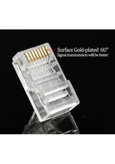 Ez Rj45 Cat5/Cat6 Yeni Nesil Delikli Konnektör - 100 Adet