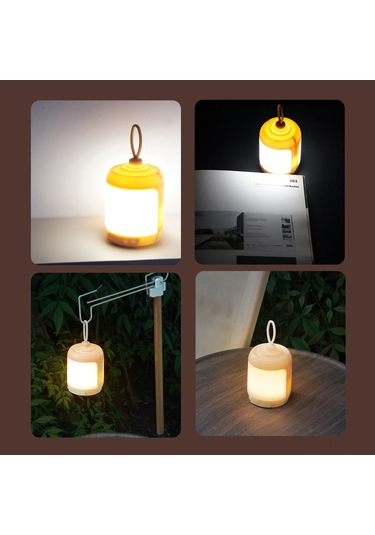 Aubyhe Taşınabilir Led Kamp Lambası, 4 Aydınlatma Modu, Usb Şarjlı, Ip65 Su Geçirmez, Bej Renk, Dışarıda Ve Evde Kullanım Bej