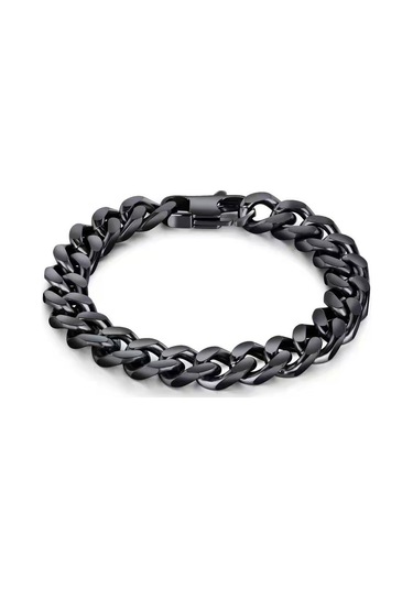 Relaxed Popüler Şifreli Yuvarlak Taşlama Zinciri Erkek Küba Zinciri Paslanmaz Çelik Hip-hop Kalın Zincir-19cm