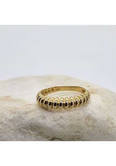 Kruvasan Taşsız Altın Alyans-Taşsız Modern Evlilik Alyansı Modern 552950158