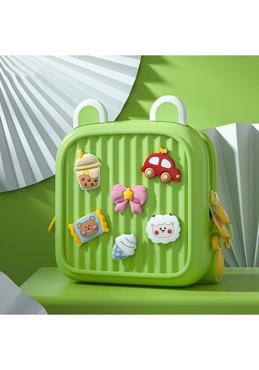 K32 Çocuk Sevimli Seyahat Sırt Çantası Whnkcm Yeşil