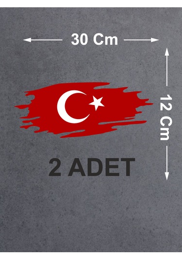 Yırtıklı Tırtıklı Türk Bayrağı, Ayyıldız, Araba Oto Motosiklet Karavan Sticker 02516 30x12 Cm