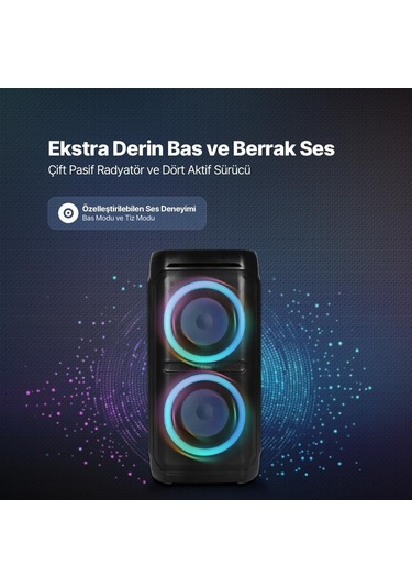 Ttec Carnival 100w Taşınabilir Kablosuz Bluetooth Parti Hoparlörü