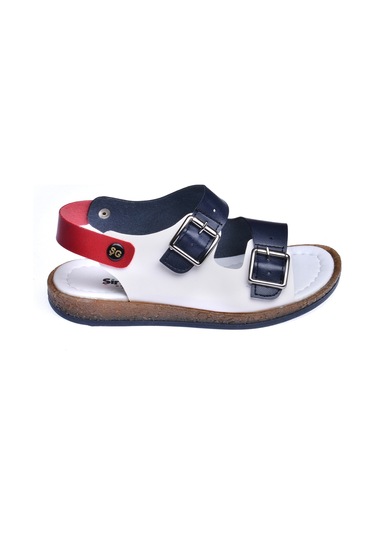 Kiko Kids Erkek Çocuk Sandalet Şb 2330-39 Beyaz Lacivert Kırmızı 001