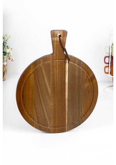 Naturalove Akasya Yuvarlak Kesme Tahtası