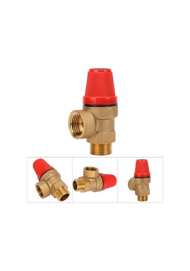 Ximistore9 Makyajlı Kazan Bakır Emniyet Valfi - Tek Yönlü Basınç Serbestleştirici, G 1/2" Dişli, 3bar, Dn15, Sızıntısız Tasarım