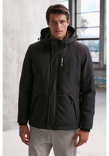 Bernard Erkek Gore-tex Su Itici Kumaş Içi Kürklü Relaxed Kapüşonlu Fermuarlı Lacivert Mont