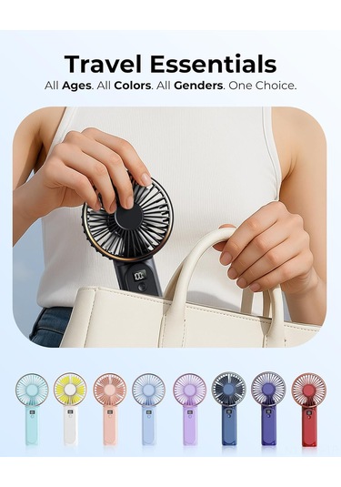 Yunboo Usb Şarjlı 3600mah Bataryalı Boyun Asılı/eldeki Katlanabilir Masaüstü Mini Fan Siyah
