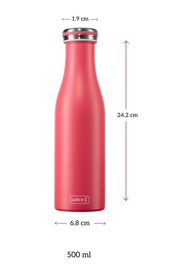 Lurch 500 Ml Paslanmaz Çelik Termos - Çift Cidarlı, Sızdırmaz Mercan Pembe