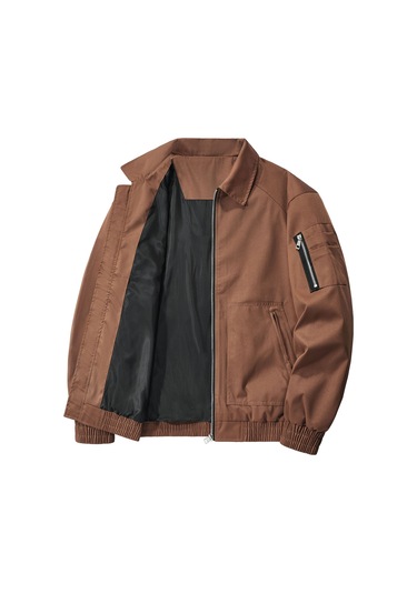 Hava Kuvvetleri Uçuş Kıyafeti Erkek İş Kıyafeti Ceketi Beyzbol Ceketi Kahverengi