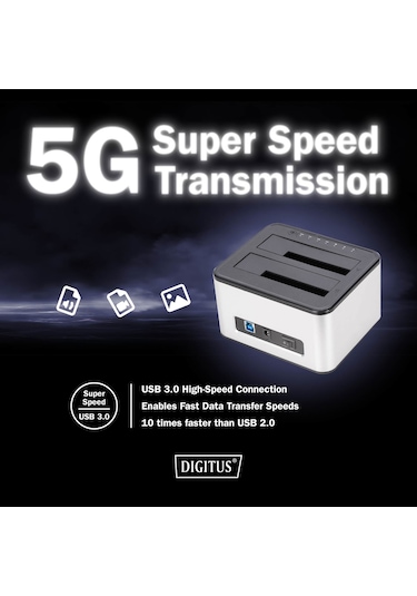 Sata Yerleştirme İstasyonu Usb 3.0, 2 Bağlantı Noktası, 2.5"/3.5"