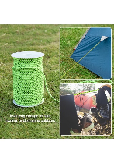 Tenfowee 4mm Göstergeleyici Kamp Çadırı Şemsiyesi Teli, 50m Uzunlukta, Karanlıkta Yüksek Görünürlük, Polipropilen Malzeme Çok Renkli