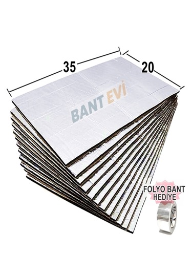 10 Adet 35x20cm Ziftli Oto Ses Su Yalıtım Pedi Folyolu Yapışkanlı