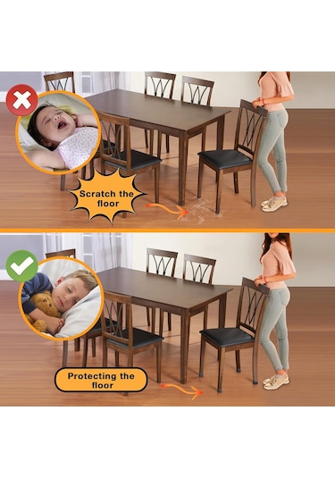 Youmex Mutfak Sandalyesi Ayaklastırıcısı Silikon - Ahşap Zemin Koruması, Sessiz Kaydırma, 2 İnç Kahverengi 1 Adet