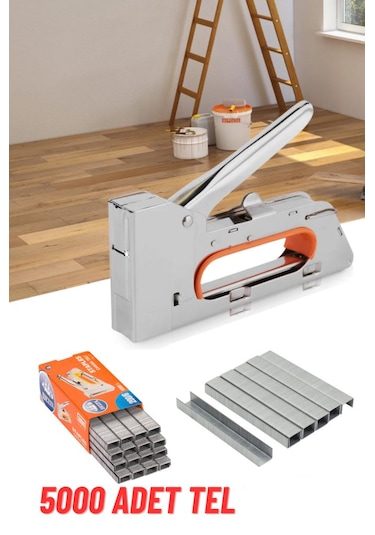 Depomega Mekanik Koltuk Döşeme Mobilya Zımba Tabancası + 5000 Adet Tel