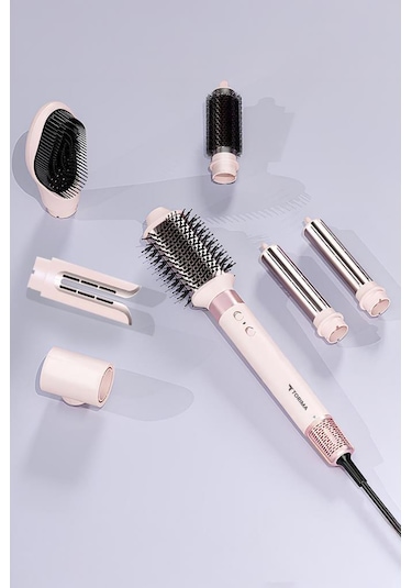 Torima Thd-01 Pembe 7 In 1 Hava Üflemeli Saç Şekillendirici