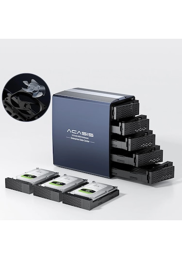 Acasis EC7355 100TB 8Mod Dahili Fanlı 5xHDD Kutu