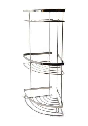 Lavella 3Lü Şampuanlık Krom Paslanmaz Çelik Gri