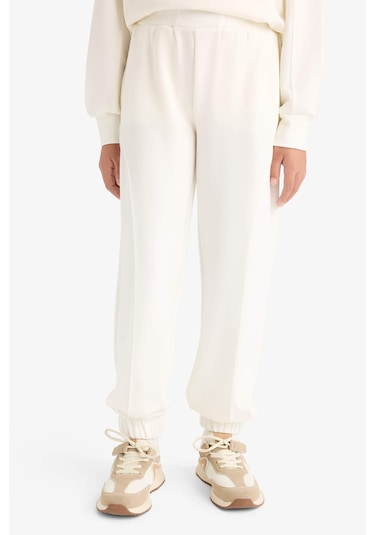 Defacto Kız Çocuk Beli Lastikli Jogger Eşofman Altı F3017a825auer140 Ekru