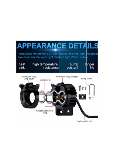 Off Road Sis Lambası 40w Beyaz-amber Çakarsız 12-30v 1 Adet