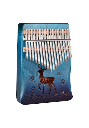 Midex KLX-510 Hakiki Ağaç Geyik Desenli Kalimba 17 Tuşlu