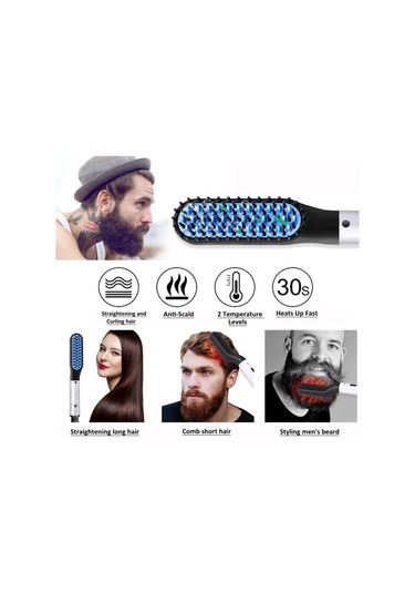 Sones Mini Erkek Elektrikli Sakal Şekillendirici Tarağı Sakal Düzleştirici, Fişler: Ab Fişi Beyaz