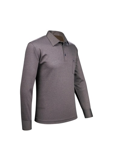 Çizgi Triko Erkek Gömlek Yaka Kol Manşetli Cepli Sweat 4249 Lacivert Lacivert