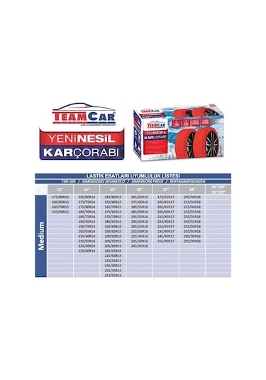 Kar Çorabı Medium Ebat Yeni Nesil Kolay Montaj Zincir Muadili