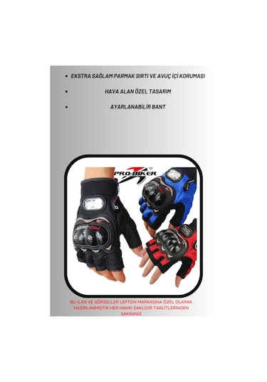 Probiker Tam Koruma Yarım Eldiven - Motosiklet Eldiven