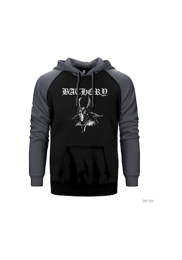 Bathory Gri Reglan Kol Kapşonlu Sweatshirt Gri