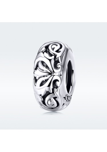 Fastbuy S925 Ayar Gümüş Klasik Çiçek Boncuk Dıy Bilezik Boş Desen Çok Renkli İç Boş Çok Renkli