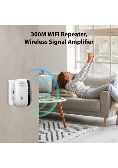Teltree Beyaz Mt02 Wifi Sinyal Güçlendirici, 300m Genişletici, 7 Led Işık, Ap/relay Modları, Ieee802.11 B/g/n, Avrupa Standartı