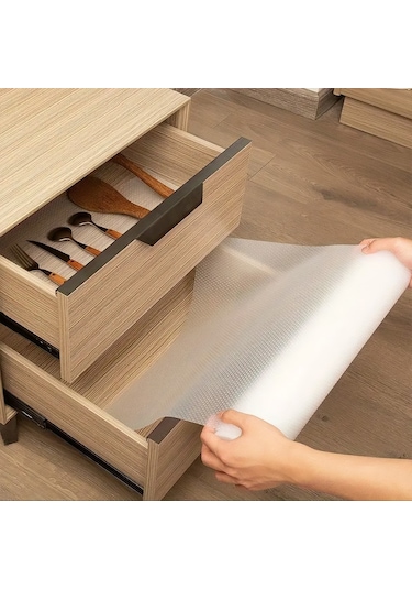 Eva Raf Ve Dolap Kaydırmaz 45cm X 10m, Kaymayı Önleyici, Çok Amaçlı Koruyucu ŞEFFAF