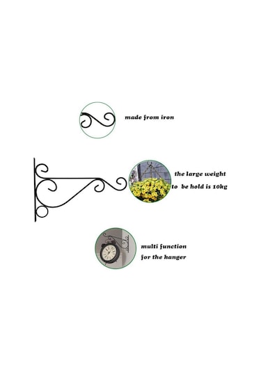 Bronz Metal Demir Duvar Askı Aparatı Sanat Bitki Tutucu Askı Kancası Ev Bahçe Dekor L